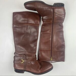 Audrey Brook brown Leather Zip Up Riding High Boots Size 8M